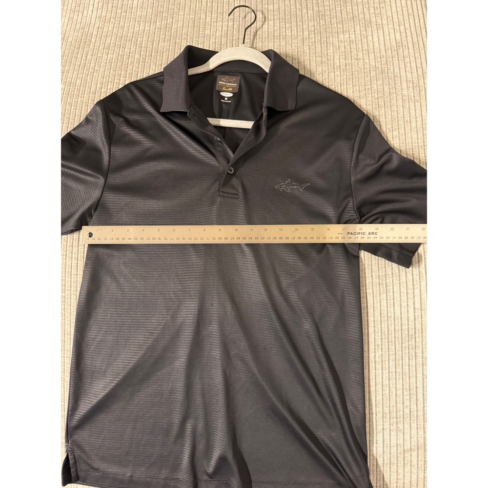 Greg Norman Tasso Elba Mens Black PlayDry Golf Polo Shirt Medium Textured Shark - Picture 6 of 6